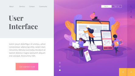 Web design development landing page template vector