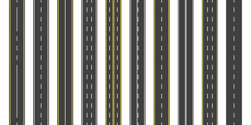 Asphalt road seamless straight highway with line vector