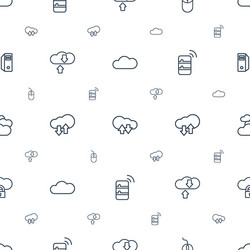 computing icons pattern seamless white background vector image