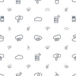 Computing icons pattern seamless white background vector