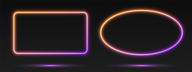 neon gradient frames set collection orange vector image
