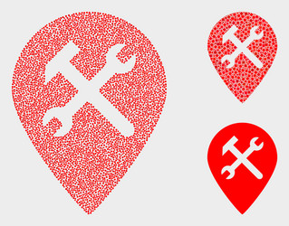 pixel service map pointer icons vector image