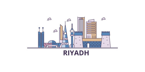 Saudi arabia riyadh tourism landmarks Royalty Free Vector