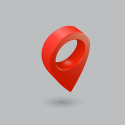 set map pointer 3d pin location symbols vector image