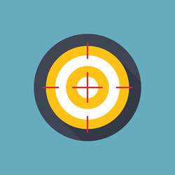Target flat concept icon Royalty Free Vector Image