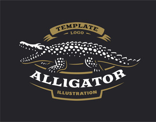 Alligator Logo - Black Emblem Vector Image