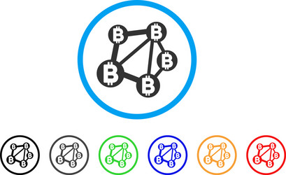 Bitcoin network rounded icon vector