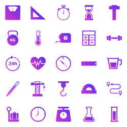 measuring gradient icons on white background vector image