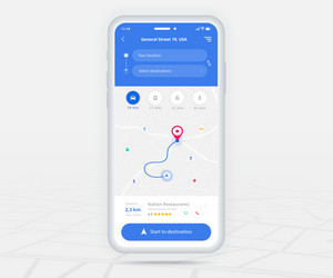 Map gps navigation app ux ui concept mobile vector