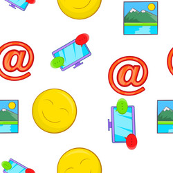 messages over internet pattern cartoon style vector image