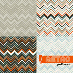 set of four abstract retro seamless patterns vector