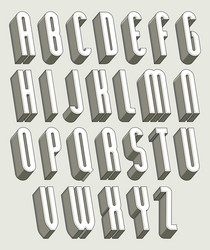 3d font thin and tall dimensional letters set made vector image