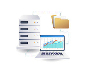 cloud server data analysis technology vector image