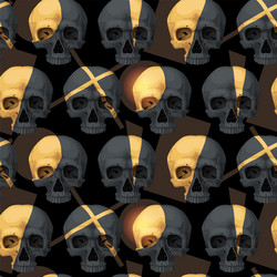 Detailed Skull Seamless Pattern Vector Image