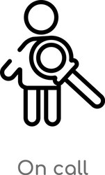 outline on call icon isolated black simple line vector image