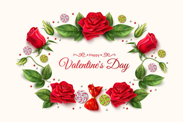 valentine day rose peony tulip flower Vector Image