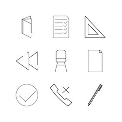 web linear icon set simple outline icons vector image