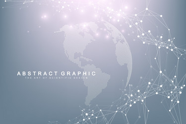 world map point with global technology networking vector image