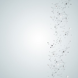 abstract design with geometric connect molecules vector image