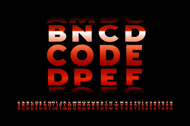 code slot machine style font alphabet letters vector image