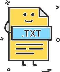 computer txt file format type icon design vector image