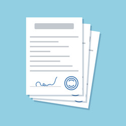 document with stamp and text icon in flat style vector image