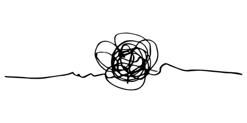 hand drawn scribble sketch circle object tangled vector image