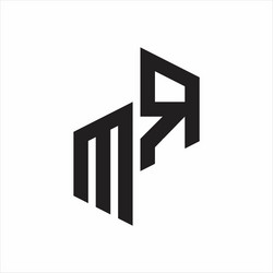 mr initial letters logo monogram with up to down vector image