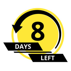 8 Days Left Countdown Timer vector image