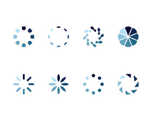 Collection loading bar status icon set of loaded Vector Image