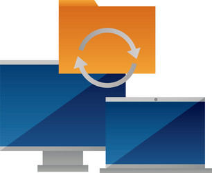 computer monitor laptop folder file reload vector image