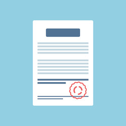 document with stamp and text icon in flat style vector image