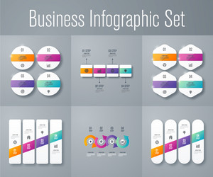 set with infographics vector