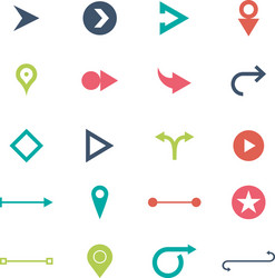 Arrow sign icon set simple circle shape internet Vector Image