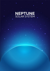 poster planet neptune and solar system space vector