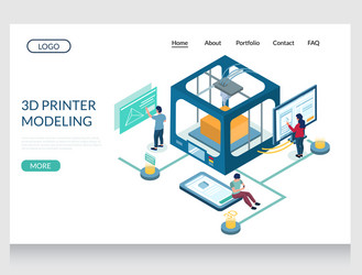 Printing services website landing page Royalty Free Vector