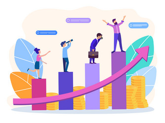 concept of revenue and career growth vector