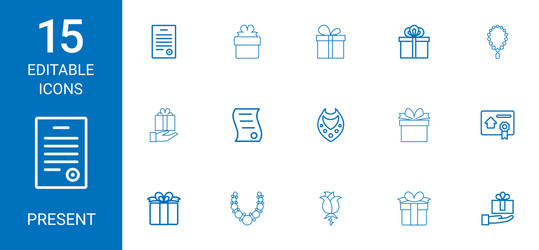 Present icons Royalty Free Vector Image - VectorStock