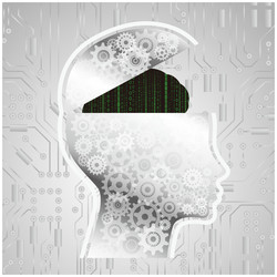 abstract matrix code brain vector image