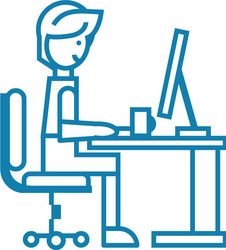 active work linear icon concept line vector image