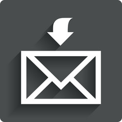 mail receive icon envelope symbol get message vector image