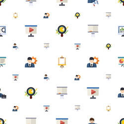 presentation icons pattern seamless included vector image