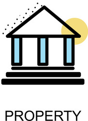 property icon and building on white background vector image