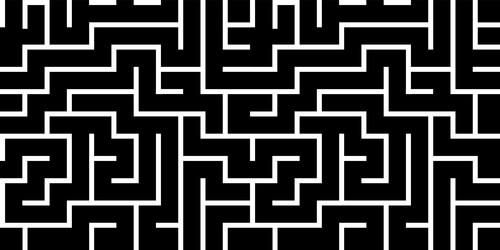 seamless pattern with maze monochrome abstract vector image