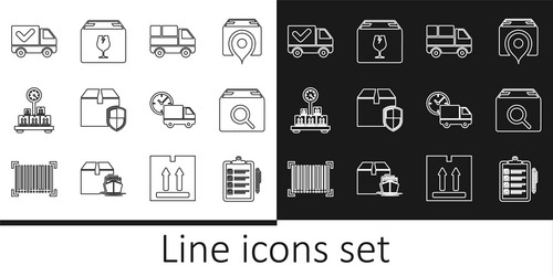set line verification of delivery list search vector image