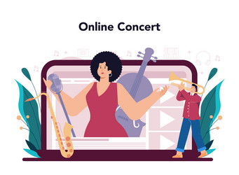 Singer online service or platform set performer vector