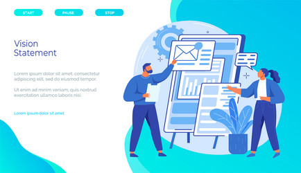 managers work with statistics vision statement vector image