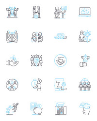 metrics and tables linear icons set analytics vector image