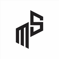 ms initial letters logo monogram with up to down vector image