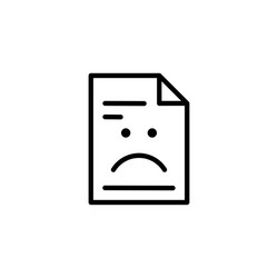 Sad Broken File Icon - Corrupted Data vector image